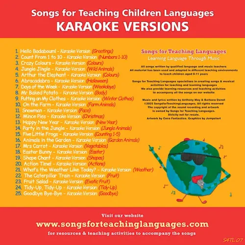 s4tl songs for teaching children languages Karaoke back cover